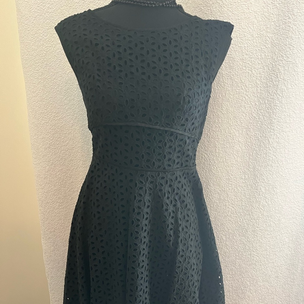 Black eyelet Loft mid-length dress